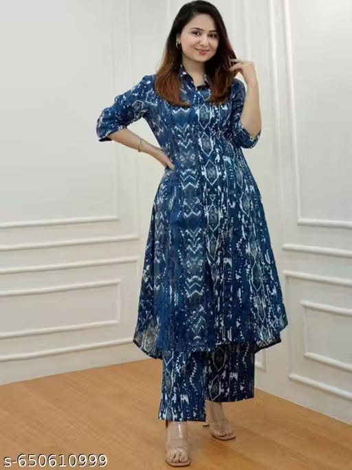 Floral Printed Multicolor Kurta Set For Women | Stylish Ethnic Wear For Daily & Office Use