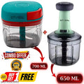 Stysol Chopper Combo Pack 700ML + 650ML Combo of Standard Handy Pro Dori Chopper (700 ml) and Compact Push Chopper (650 ml) chopper combo set | chopper combo offers
