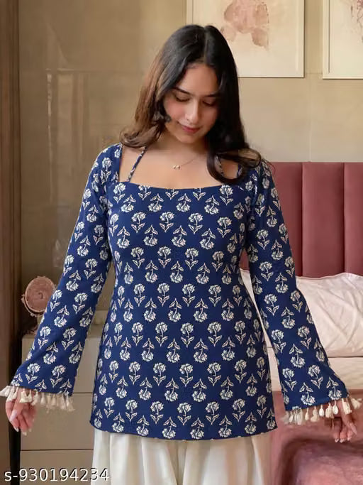 Women Rayon Printed Short Kurti