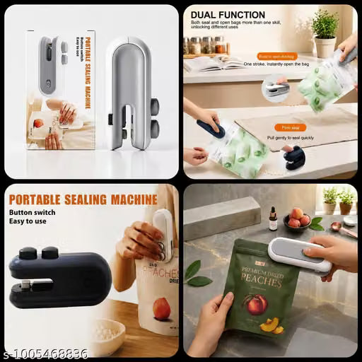 Portable Mini Bag Sealing Machine USB Rechargeable | 2-in-1 Heat Sealer with Cutter | Handheld Plastic Packet Sealer for Food Storage, Snack Bags & Kitchen Use