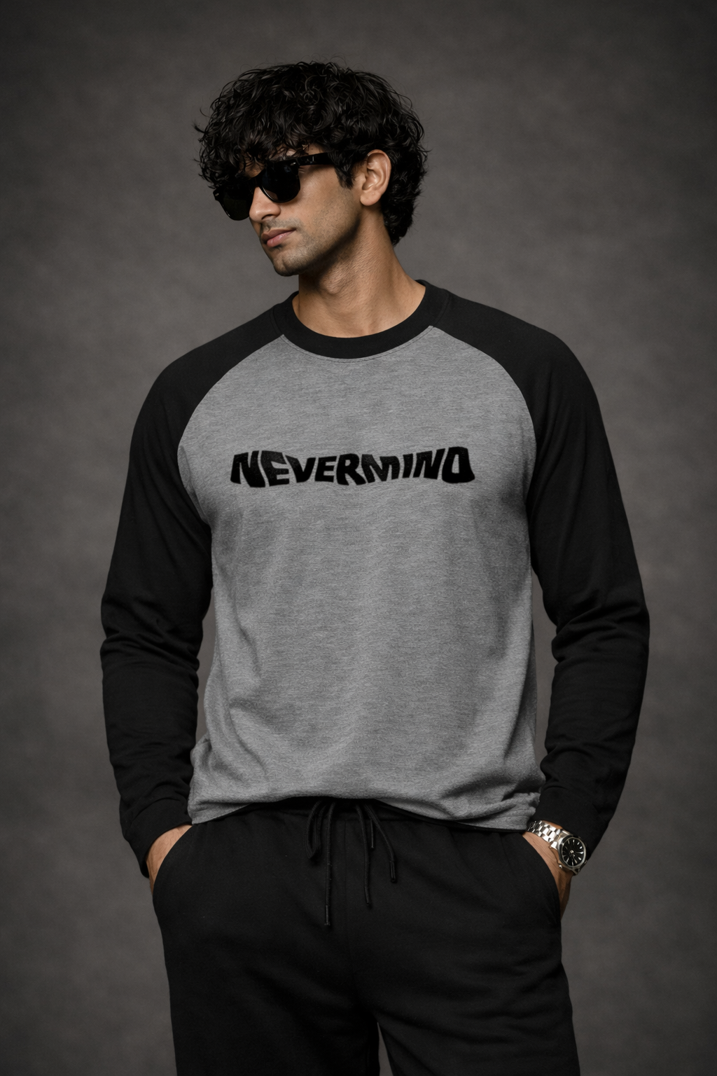 Nevermind Unisex Raglan full Sleeve T-Shirt