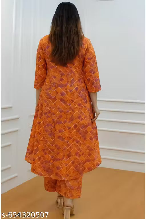 WOMENS CASUAL KURTA&PALAZZO SET/KURTI WITH BOTTOMWEAR/CO-ORD SET FOR WOMEN&GIRLS/ALINE KURTA SET/