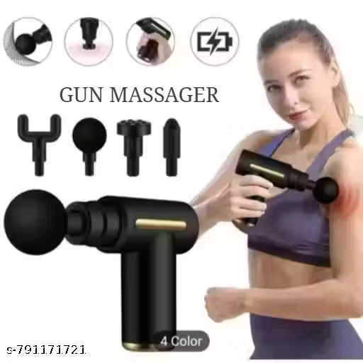 Mini Massage Gun for Pain Relief | Deep Tissue Massager for Neck, Shoulder, Back & Full Body with 4 Heads