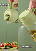 500ml, 2 in 1 Olive Oil Sprayer and Oil Dispenser Bottle for Kitchen, Glass Oil Bottle with Premium Nozzle, Oil Sprayer for Fryer, Salad, BBQ, Roasting 500ml (Pack of 1piece, multi colour)