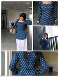 Latest Blue Short kurti For women Designer Sweetheart Neckline Rayon Kurti For Girls