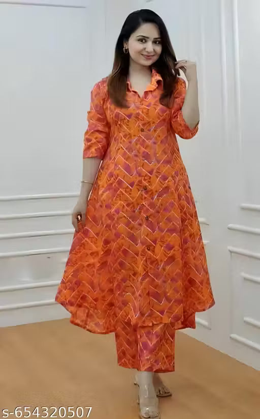 WOMENS CASUAL KURTA&PALAZZO SET/KURTI WITH BOTTOMWEAR/CO-ORD SET FOR WOMEN&GIRLS/ALINE KURTA SET/