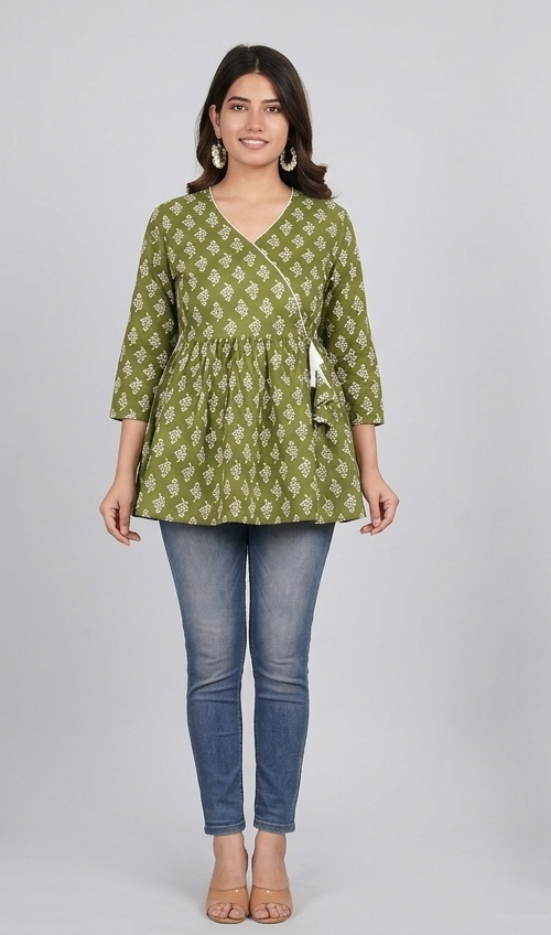 SUTRA OLIVE SHORT KURTI
