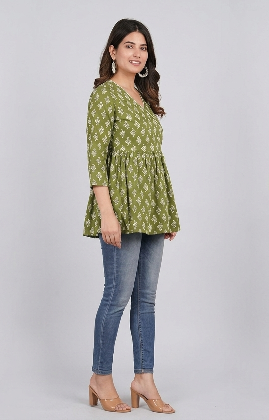 SUTRA OLIVE SHORT KURTI