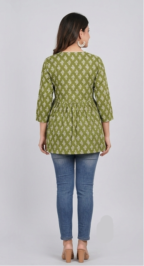 SUTRA OLIVE SHORT KURTI