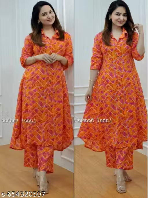 WOMENS CASUAL KURTA&PALAZZO SET/KURTI WITH BOTTOMWEAR/CO-ORD SET FOR WOMEN&GIRLS/ALINE KURTA SET/