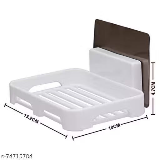 SHOPITECH COMBO OF 4 PCS Bathroom Shelf Rack / Kitchen Shelf / Wardrobe Shelf / Perfume Rack Plastic Wall Shelf ( 2 SOAP Shelves + 2 Bathroom Shelves )