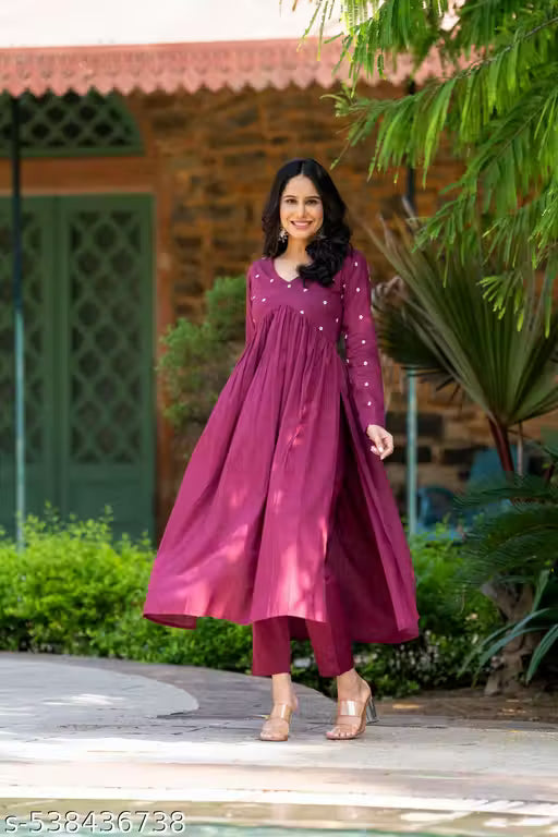 Cut and Women 2 piece Summer Outfits, Co-ord Set with Pant, V neck, 3/4 Sleves Indian Co-ord Set, Indian
