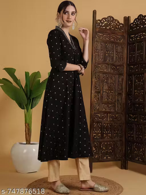 EDITION Women’s Black Printed Kurta