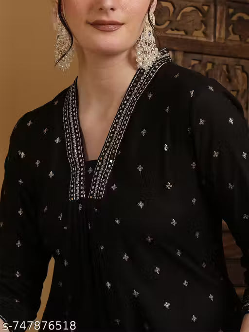 EDITION Women’s Black Printed Kurta