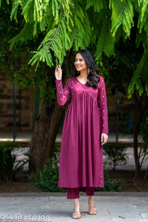 Cut and Women 2 piece Summer Outfits, Co-ord Set with Pant, V neck, 3/4 Sleves Indian Co-ord Set, Indian