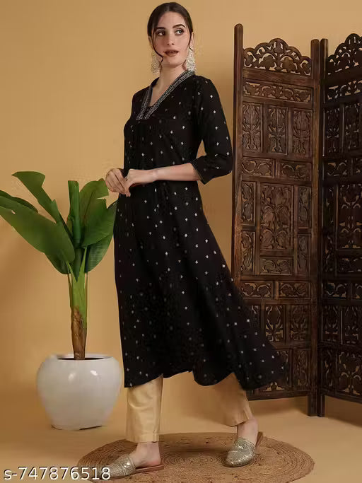 EDITION Women’s Black Printed Kurta