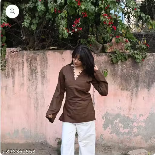 NEW HEER - Solid Brown Kurti With corset back